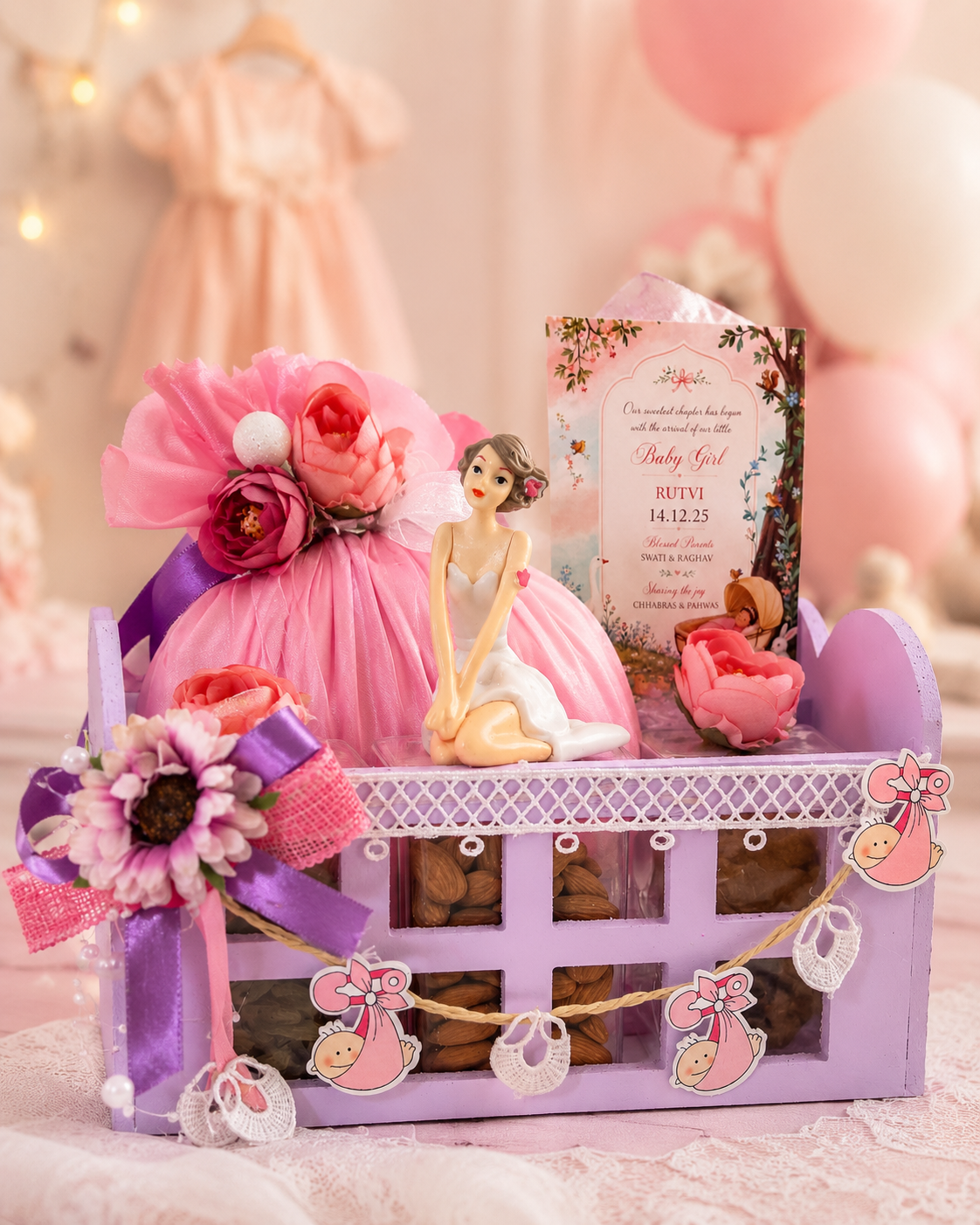 Baby Girl Cradle Welcome Hamper